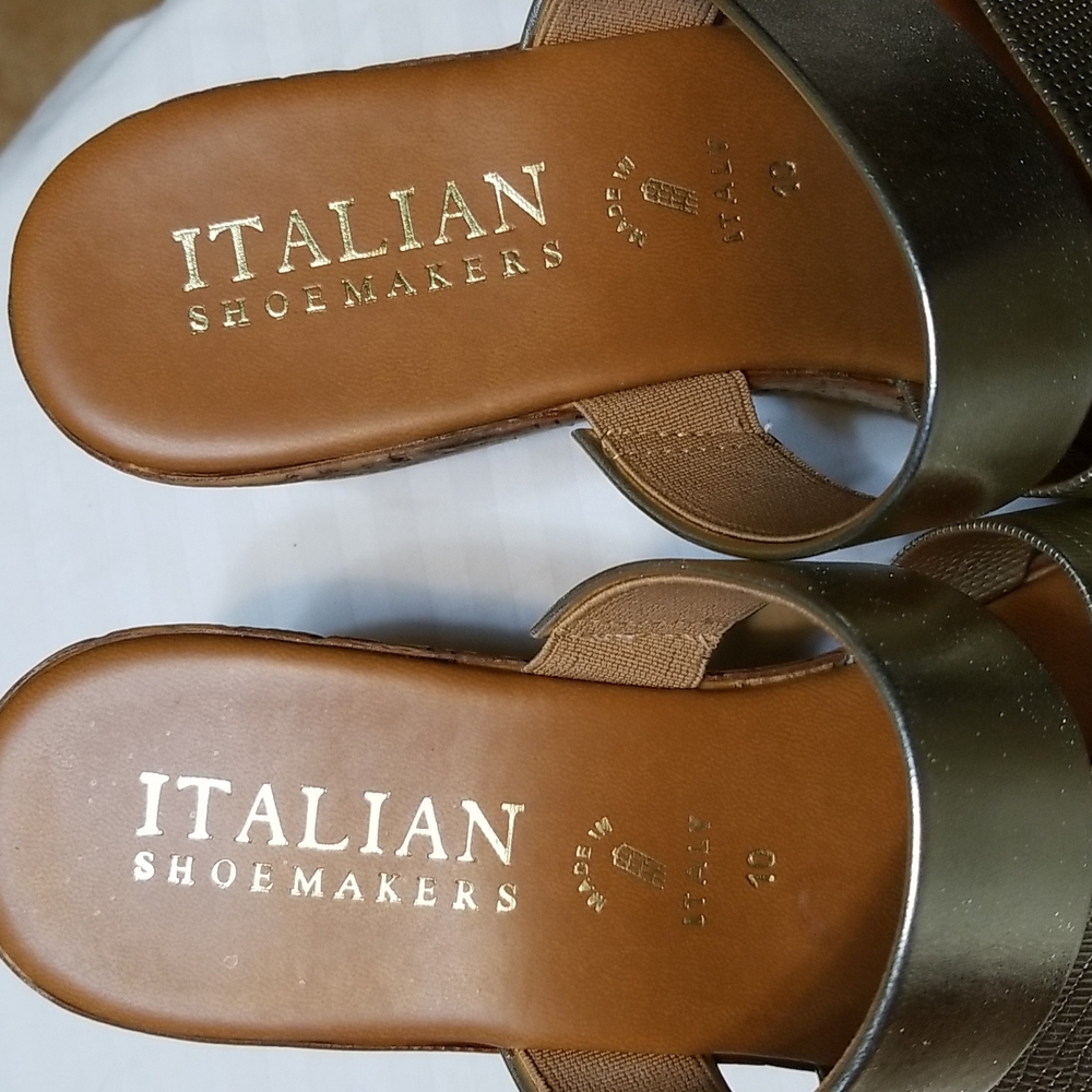 Italian Gold straps sandals Sz.10 - Picture 2 of 4